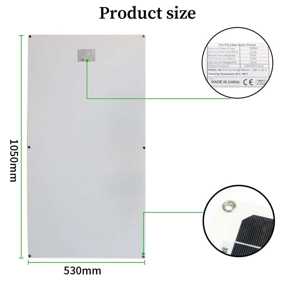 Save Electricity Durable 16V 100W Mono Flexible Solar Panel for Save Money-3
