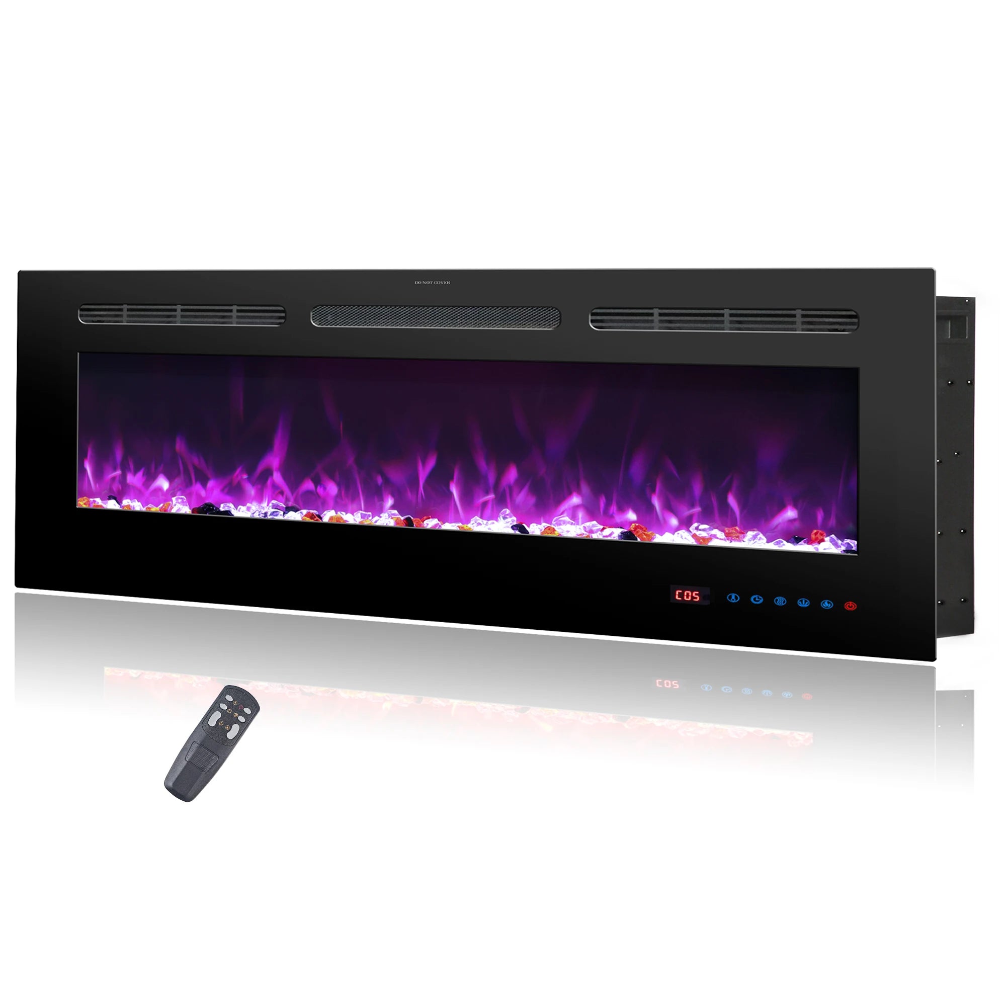 Luxstar 60-Inch Modern LED Electric Fireplace Heater Cheap Indoor with 1500W Power and Overheat Protection for Household Use-0