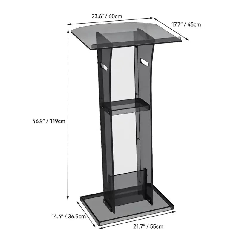 Customizable Black Acrylic Lecture Desk Modern Design for School Wedding Celebrations MC Use for Supermarkets Hotels-1
