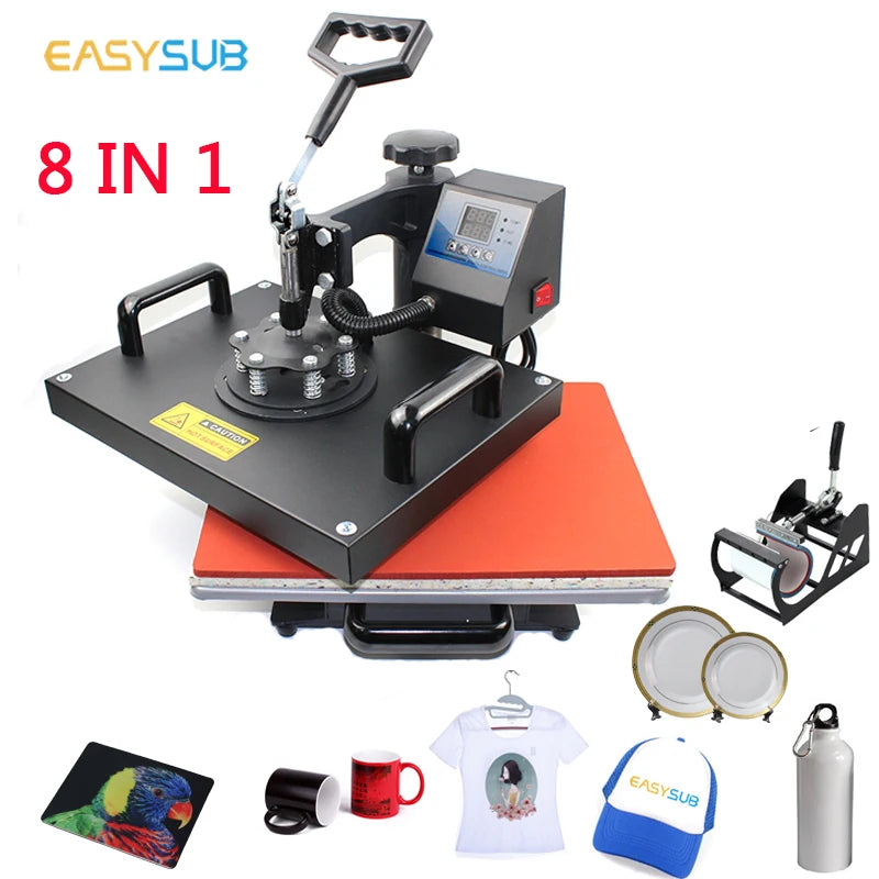 29x38cm Combo Heat Press Machine 8 in 1 Multifunctional Heat Press Sublimation Tumblers for Tshirt for Card /cup/label /cloths-0