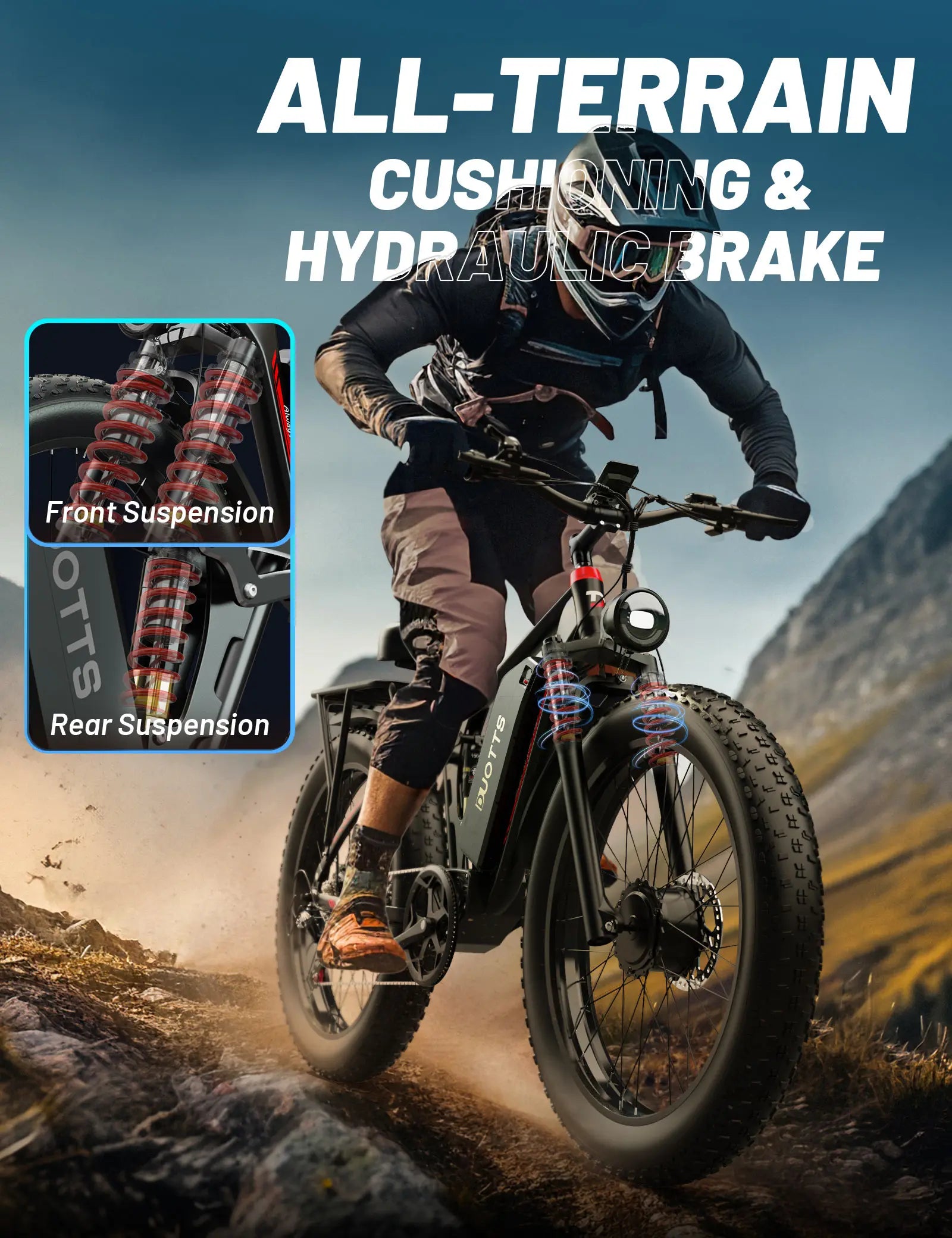 EU Warehouse DUOTTS S26 Dual Motor Electric Bicycle Fat Tire 48V 20AH Battery Ebike All Terrain Mountain Bike-3