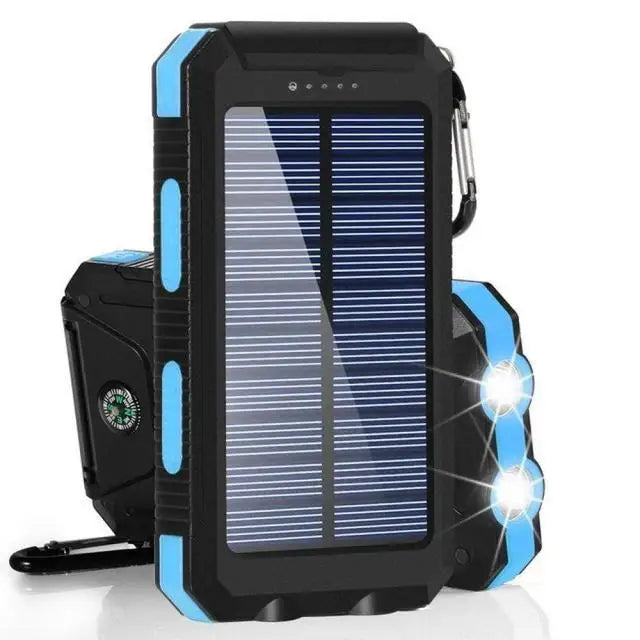 10000mah/20000mAh S11 with Solar Panel Portable Powerbank Dual USB Cell Phone Charger External Battery Power Bank with Light-9