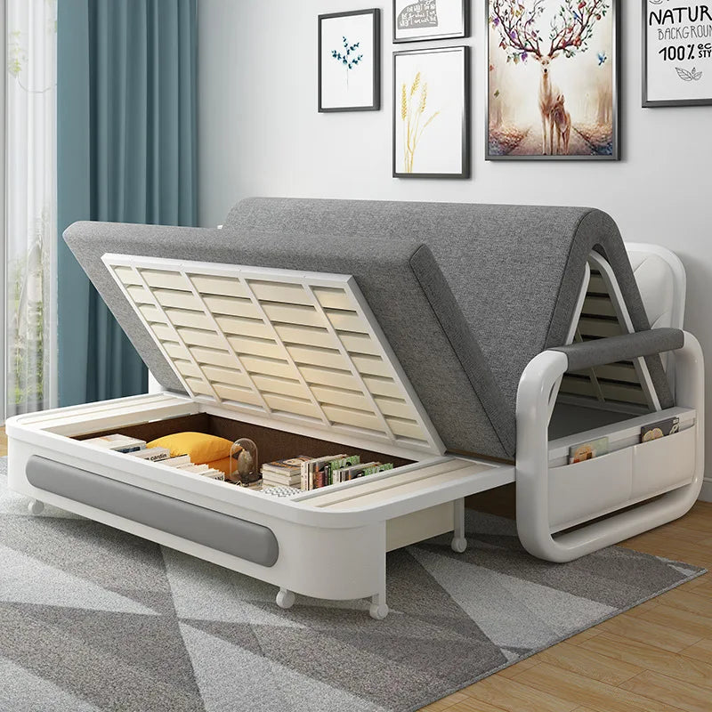 Factory New Design Small MOQ Folding Modern Luxury Sofa Wall Bed Living Room Sofas Sofa Cum Bed with Storage-4