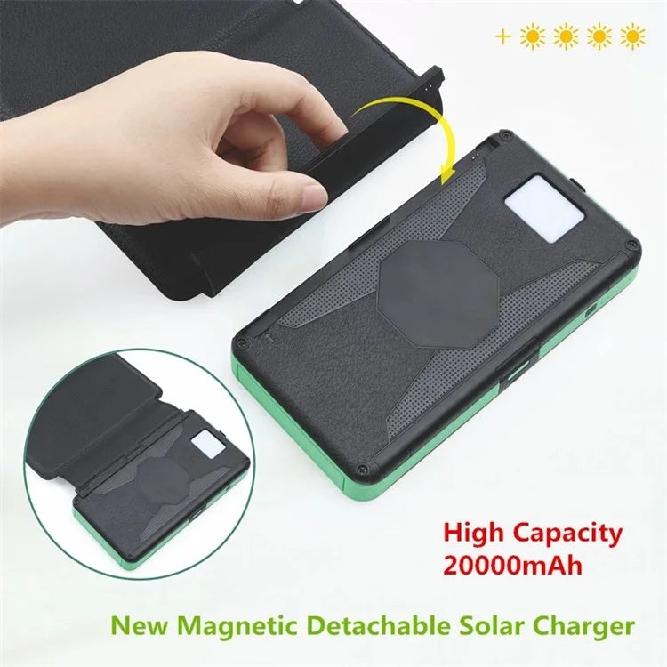 Detachable Solar Panel Wireless Charger 20000mah Portable Power Bank Folding Camping Solar Panels-7