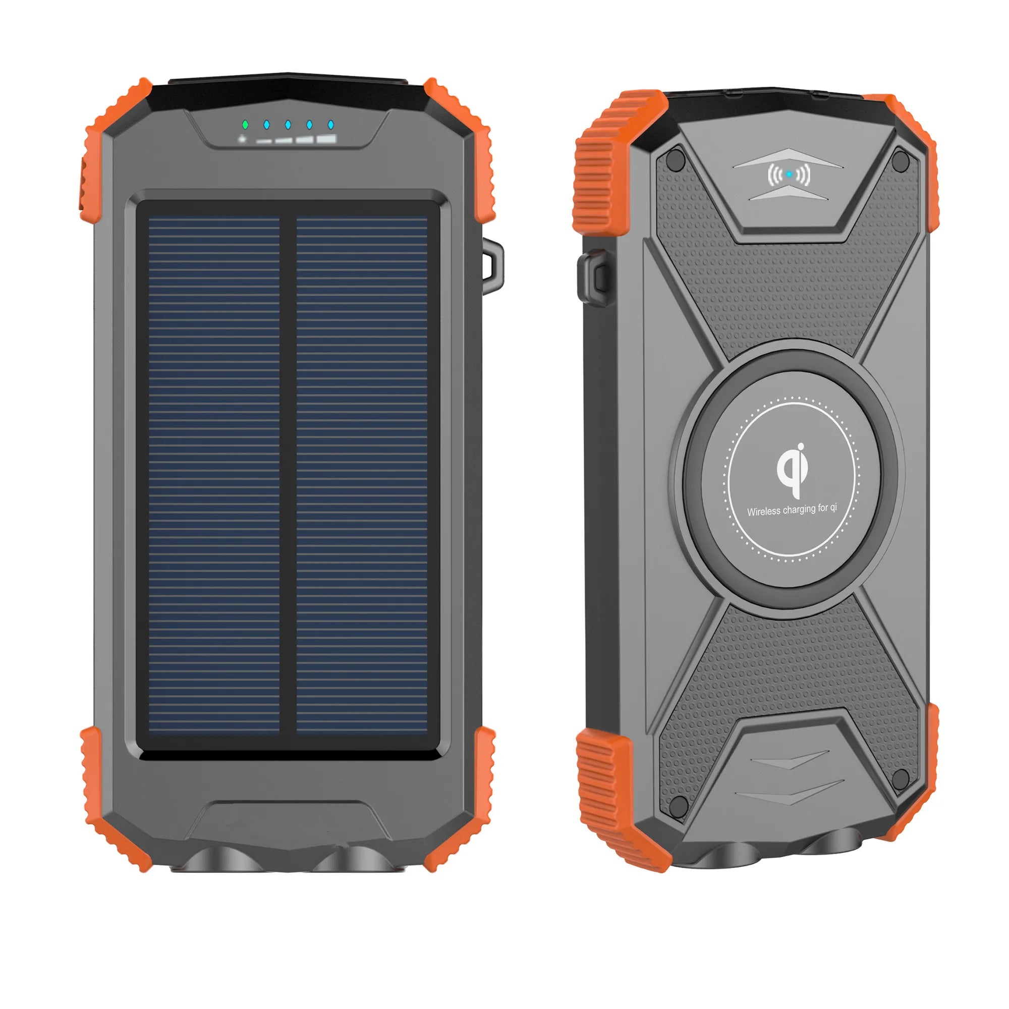 20000mAh Solar Power Bank with External Battery Pack Type C Input Port Dual Flashlight Compass Solar Panel Equipped Power Bank-1