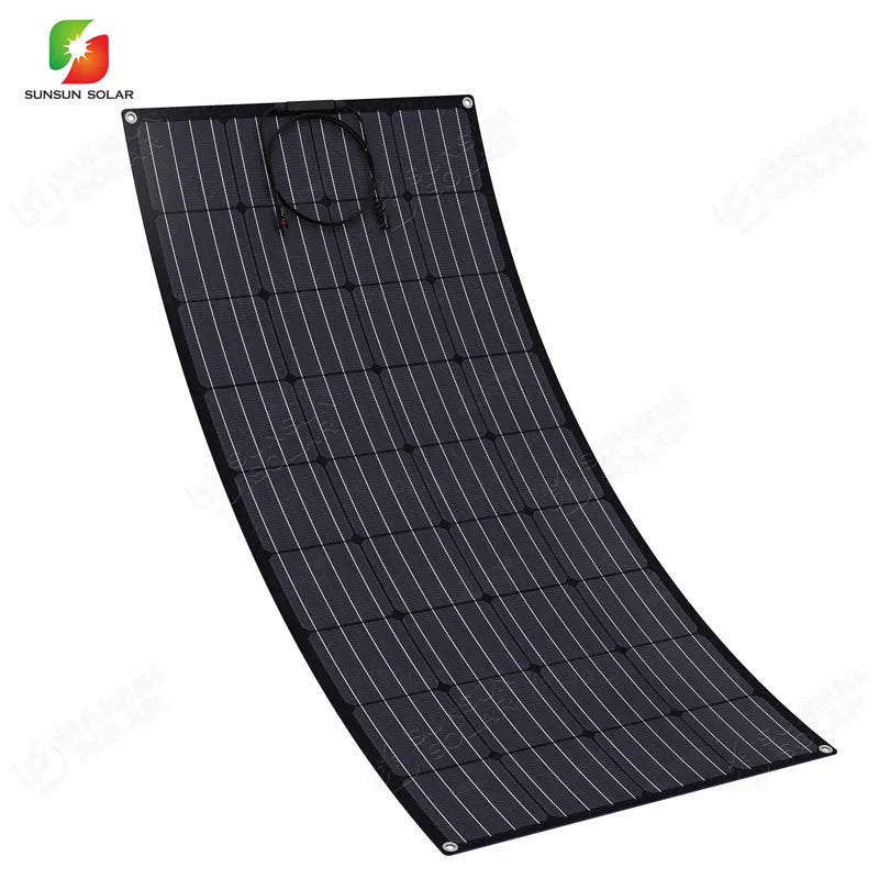 New Promotion ALL BLACK 200W 210W 18V ETFE Monocrystalline Silicon Flexible Solar Panel Semi-Flexible PV Flex Solar Panel-1