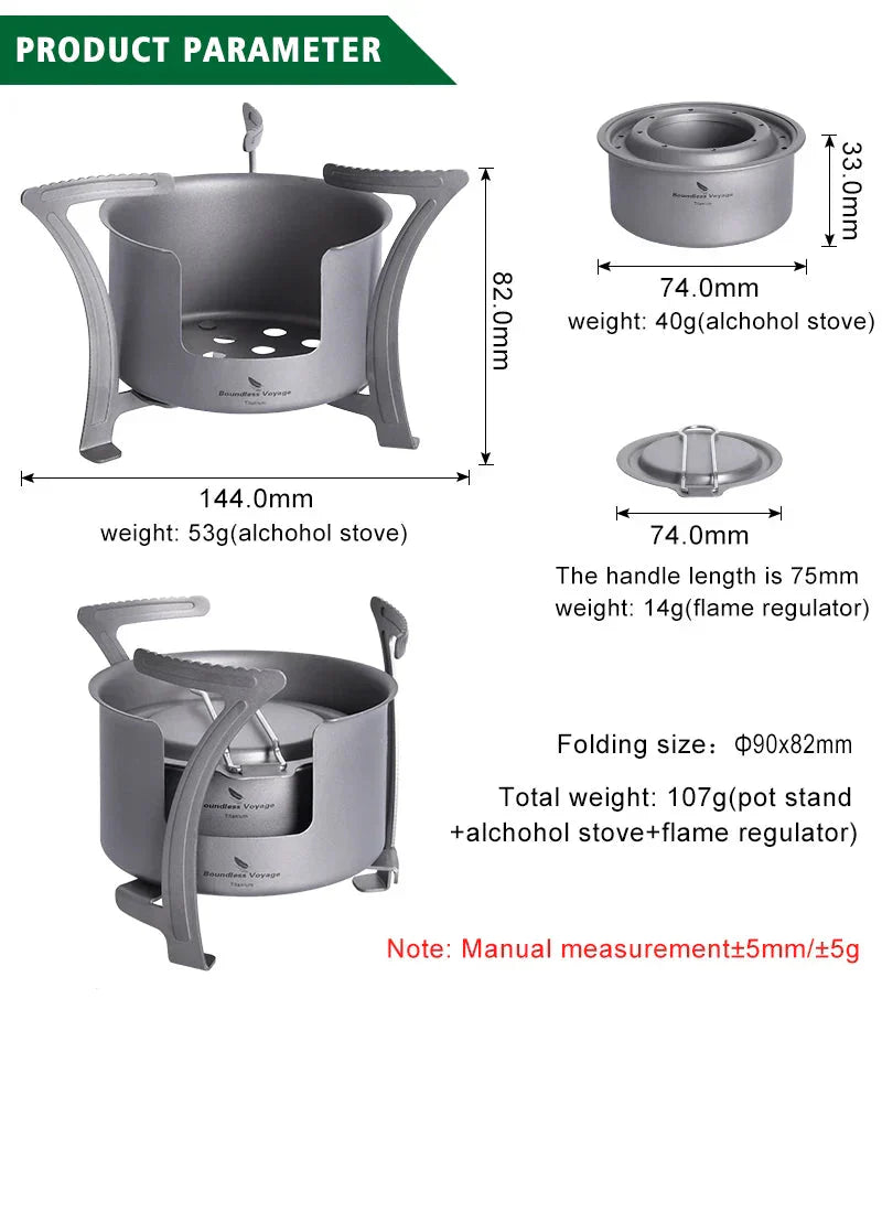 Titanium Multi-Fuel Camping Stove Grey-1