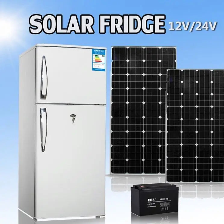 SUNWE Single Double Door 12V 24V Solar Panel Energy Powered Freezer Refrigerator Fridge Solar Refrigerator Fridge-3