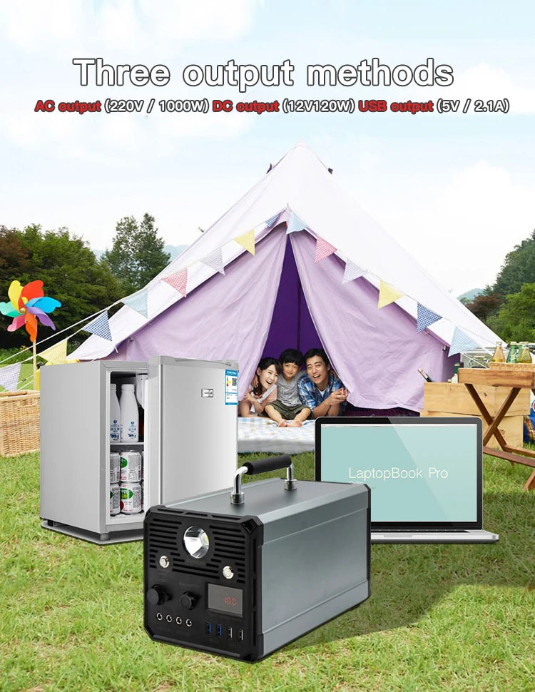1000W 110V/220V AC 3.7v 120000mah Camping Power Station 1000W 110V/220V AC 3.7v 120000mah Lithium Battery Solar Generators for-4