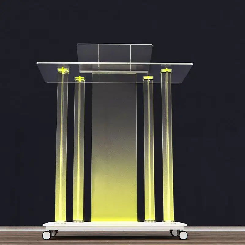Large Size Modern Acrylic Podium Transparent Lecture Host Desk for School Supermarket Hotel Luminous Wedding MC Desk-3