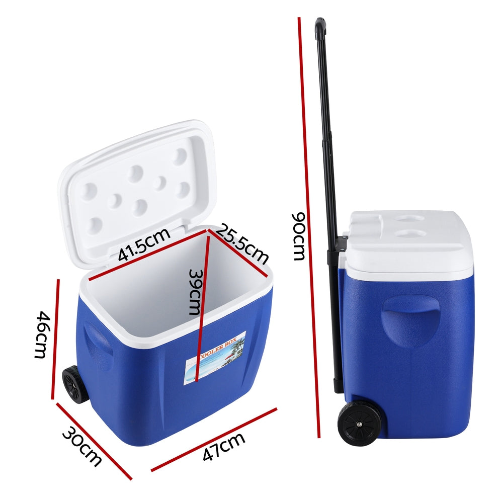 NNEDSZ Glacio 38L Portable Ice Cooler Box With Wheels Camping Fridge-1