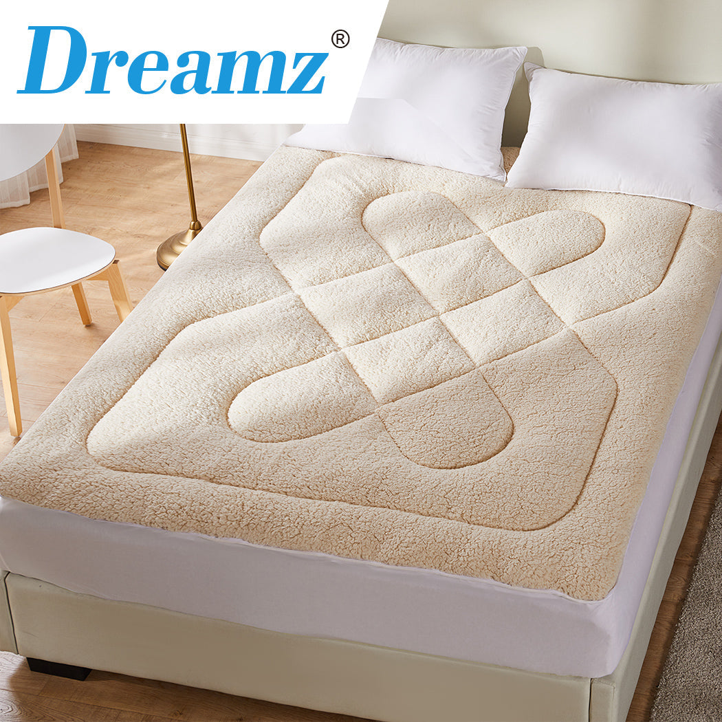 NNEIDS DreamZ Mattress Topper 100% Wool Underlay Double-4