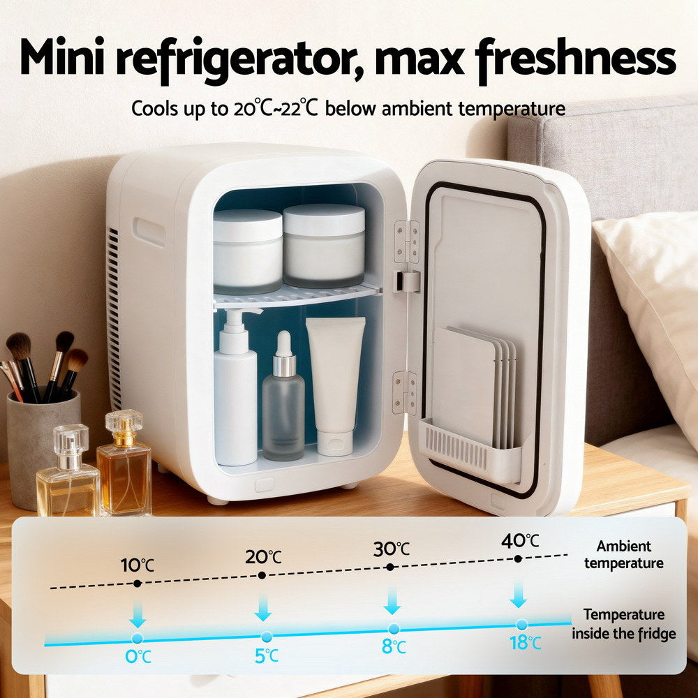 Glacio Mini Fridge Portable 22L White Electric Cooler Warmer Car Office 12V 220V-4