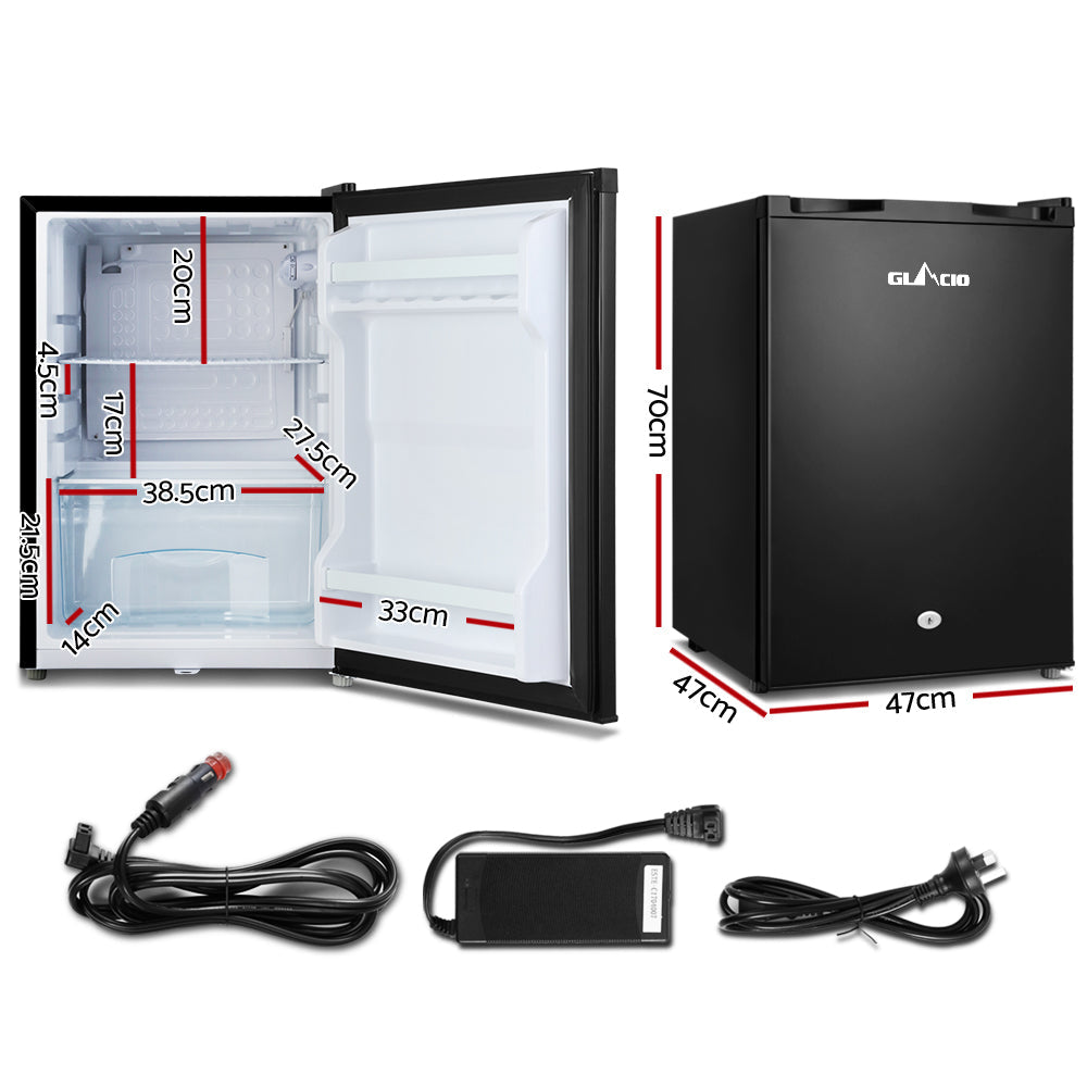 NNEDSZ 80L Portable Fridge Bar Freezer Cooler Upright 12V/24V/240V Caravan 4WD Car Camping Black-1