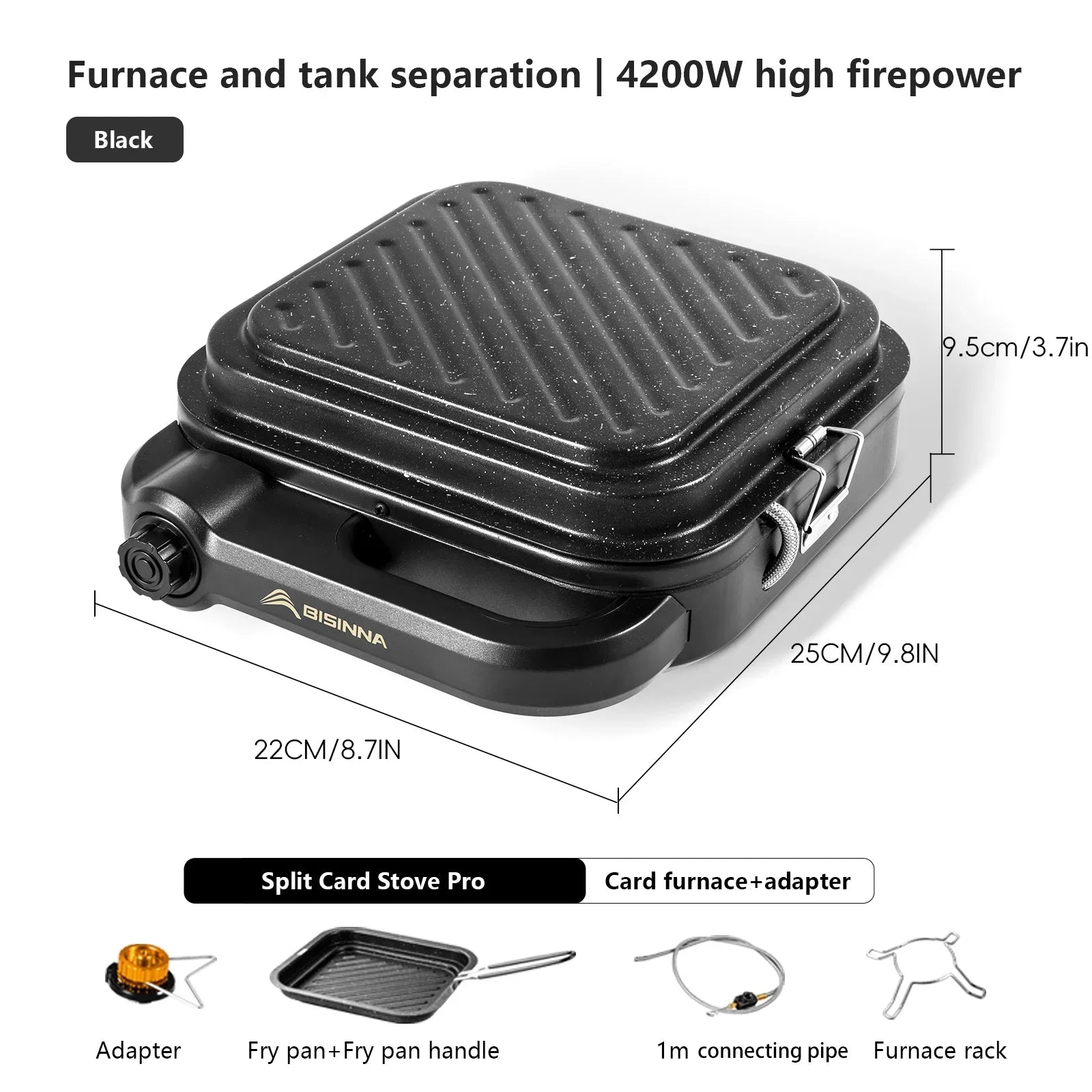 4200W Camping Gas Stove Black-1