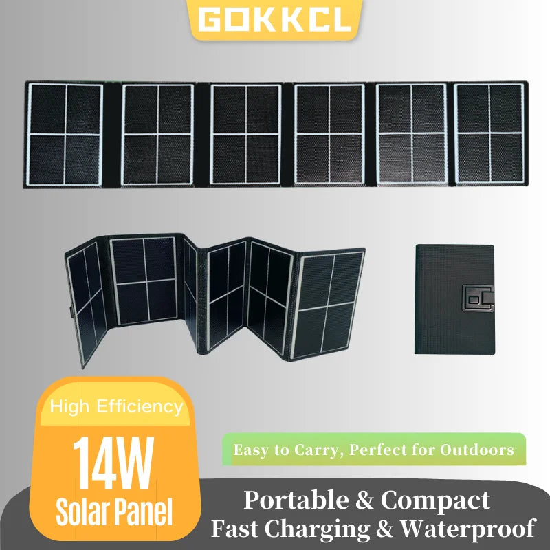 Portable Solar Charger, Waterproof High-Efficiency Monocrystalline Panel for Camping, Hiking, Travel & Emergency Power-0