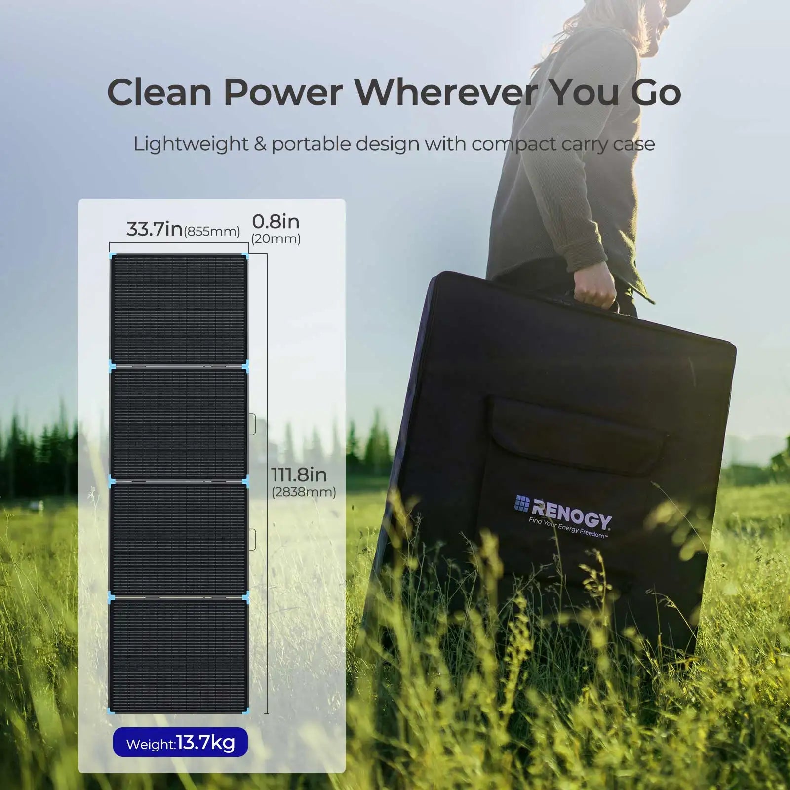 220/400W Lightweight Portable Solar Suitcase, Foldable Solar Panel with Kickstands for RV,Camping, Off Grid System-1