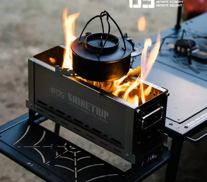 Foldable Secondary-Burn Camping Stove Silver-1