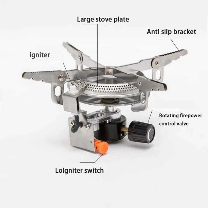 Ultralight Camping Gas Stove Head Silver-3