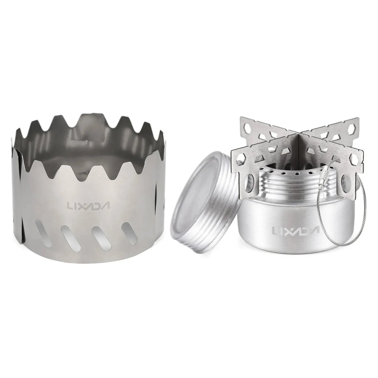 Alcohol Stove Set with Windshield Silver-0