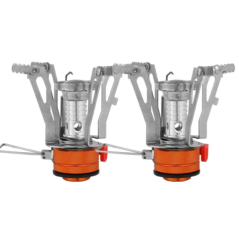 2PCS Mini Camping Gas Stove Orange-0