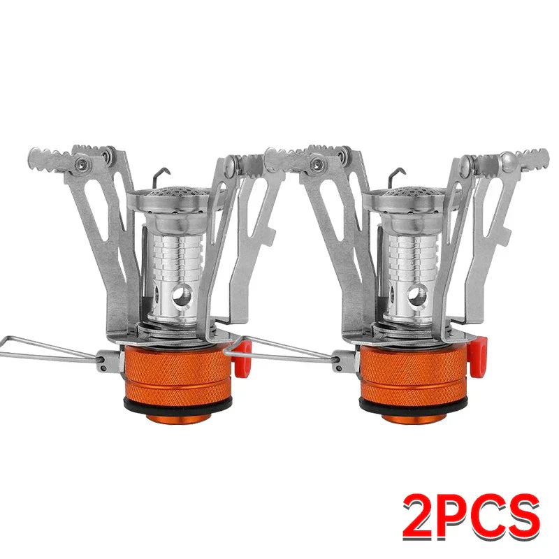 2PCS Mini Camping Gas Stove Orange-1