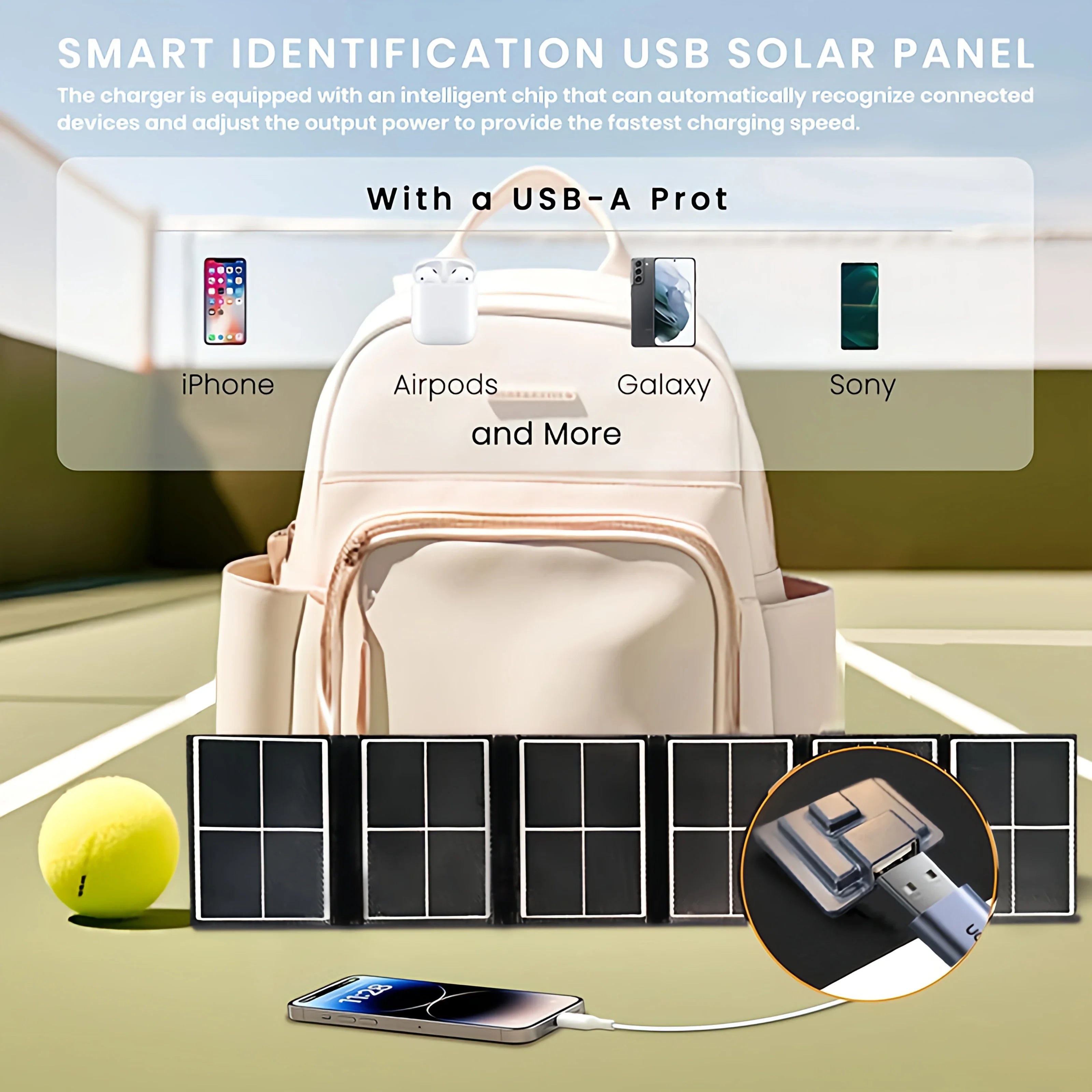 Portable Solar Charger, Waterproof High-Efficiency Monocrystalline Panel for Camping, Hiking, Travel & Emergency Power-4