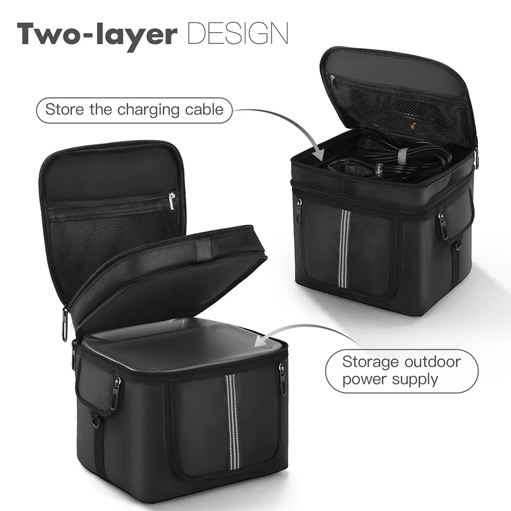 Portable Power Station Bag Waterproof Protective Case with Shoulder Strap & Handle for Ecoflow River 2 Pro & Ecoflow River 2 Max-1