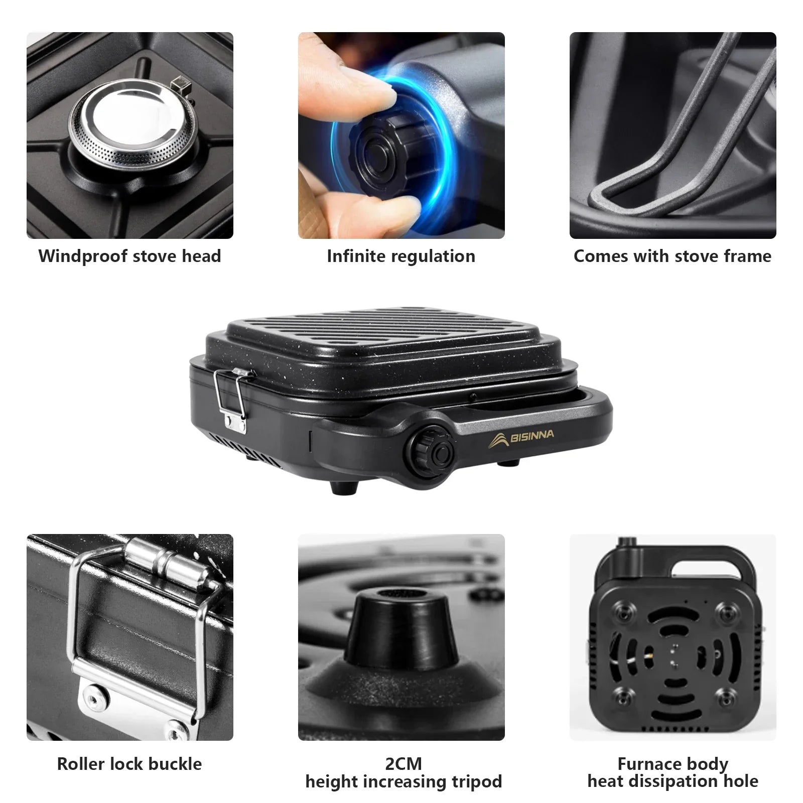 4200W Camping Gas Stove Black-3