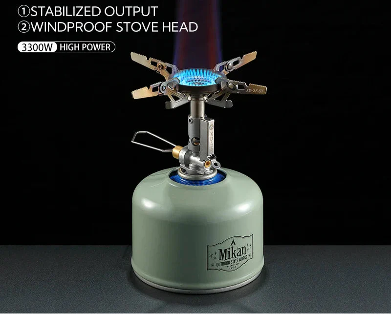 Adjustable Mini Camping Gas Stove Silver-3