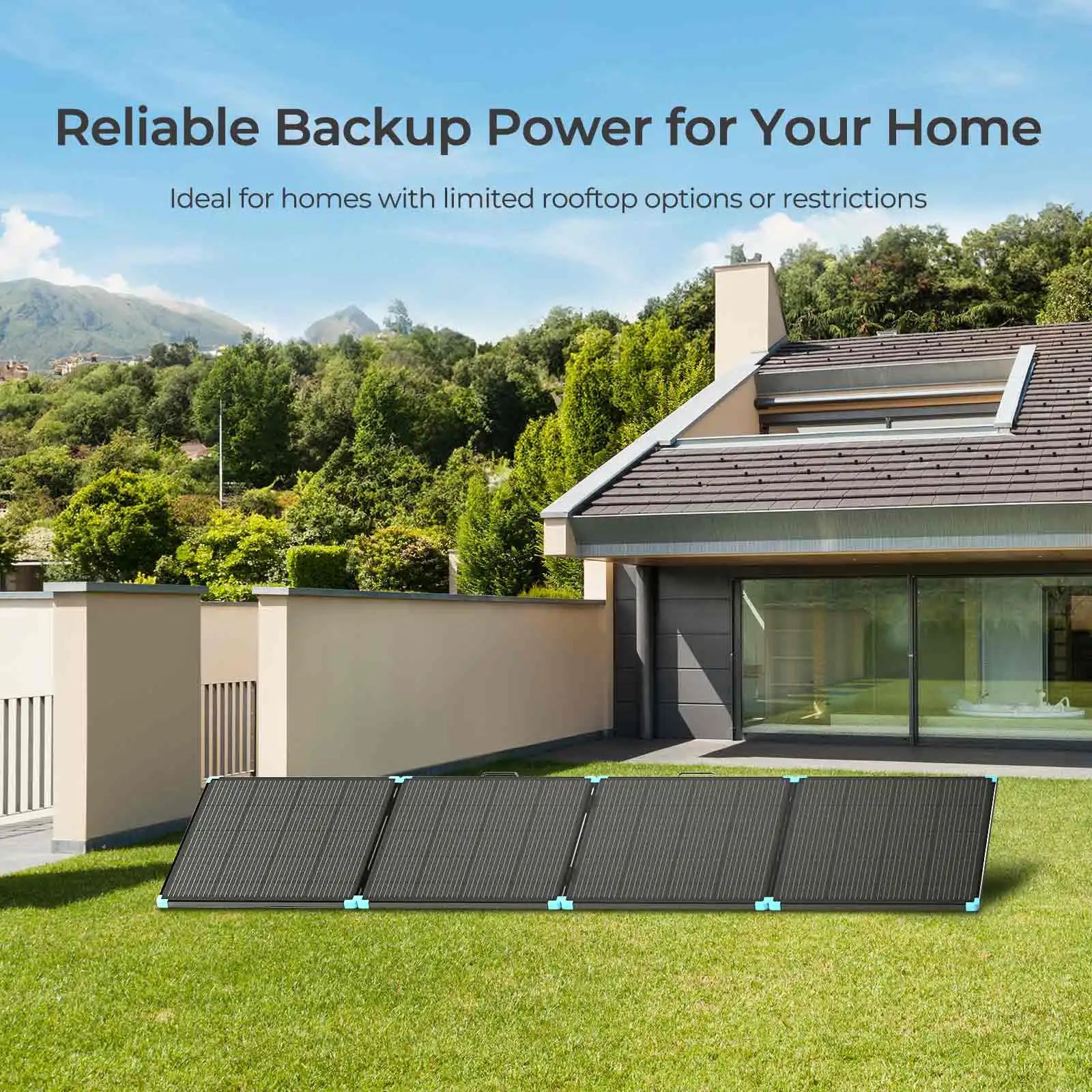 220/400W Lightweight Portable Solar Suitcase, Foldable Solar Panel with Kickstands for RV,Camping, Off Grid System-3