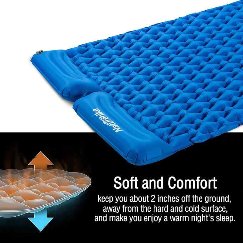 NNEOBA Double Air Mattress Inflatable Sleeping Pad Blue-4