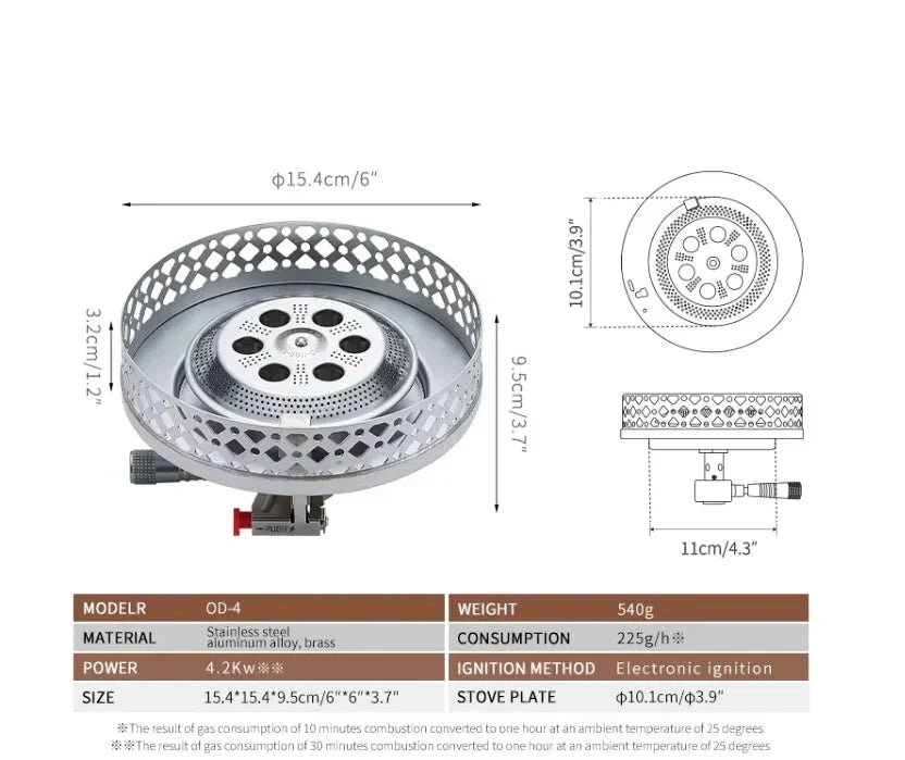 Camping Gas Stove 4.2KW Backpacking Silver-1