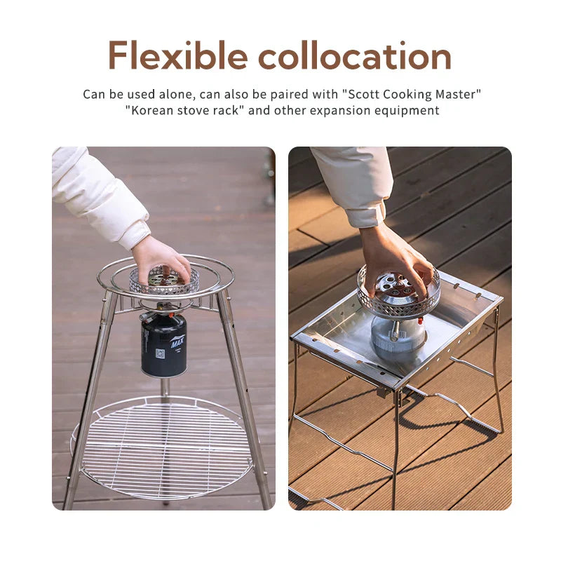 Camping Gas Stove 4.2KW Backpacking Silver-3