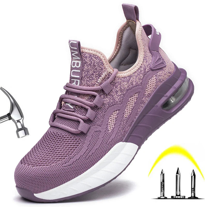 Safety Toe Work Shoes for Men Women (pink)-1