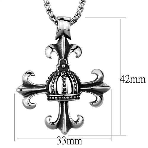 TK1987 - High polished (no plating) Stainless Steel Necklace with No Stone-1
