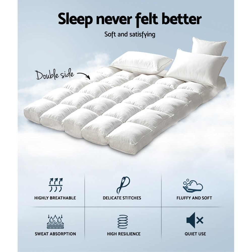 NNEDSZ Double Mattress Topper Bamboo Fibre Pillowtop Protector-1