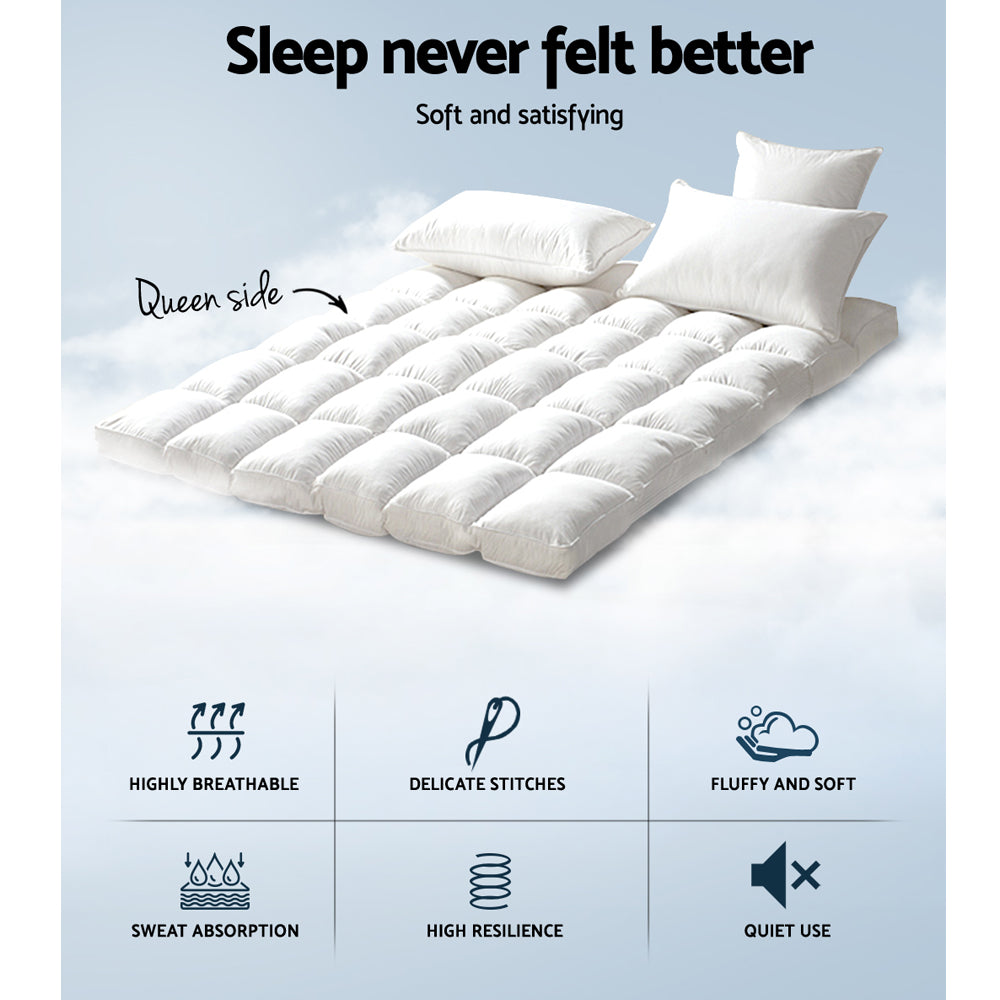 NNEDSZ Queen Mattress Topper Bamboo Fibre Pillowtop Protector-1