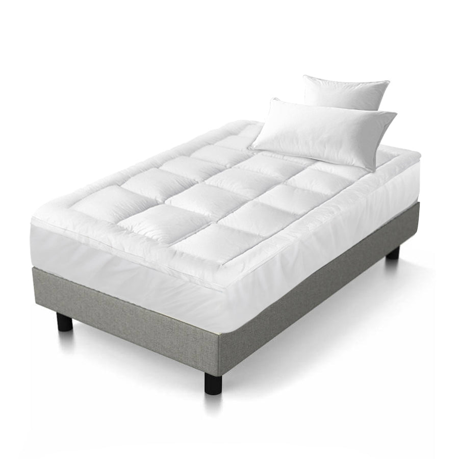 NNEDSZ Single Mattress Topper Bamboo Fibre Pillowtop Protector-0
