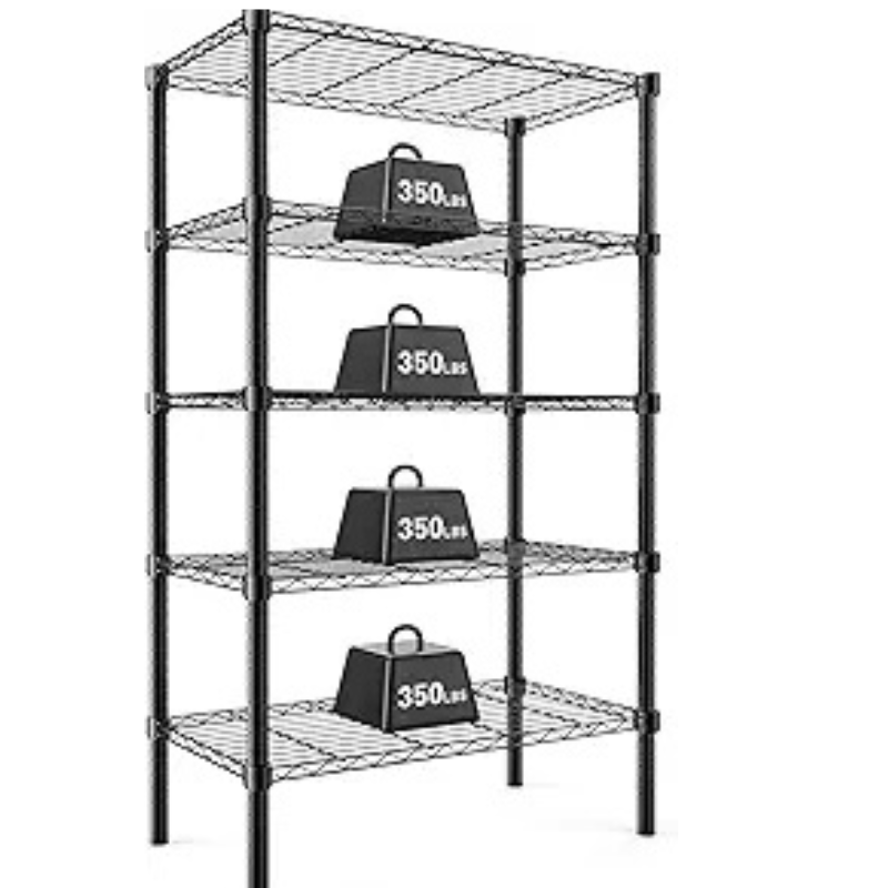 DUMOS 5 tier metal wire rack shelf front view