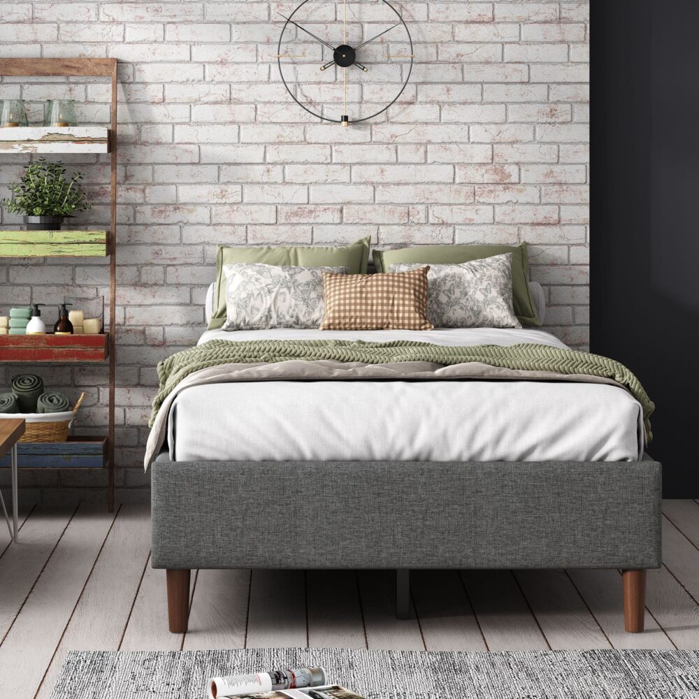 NNEDSZ Bed Frame Mattress Foundation (Dark Grey) – Double-2