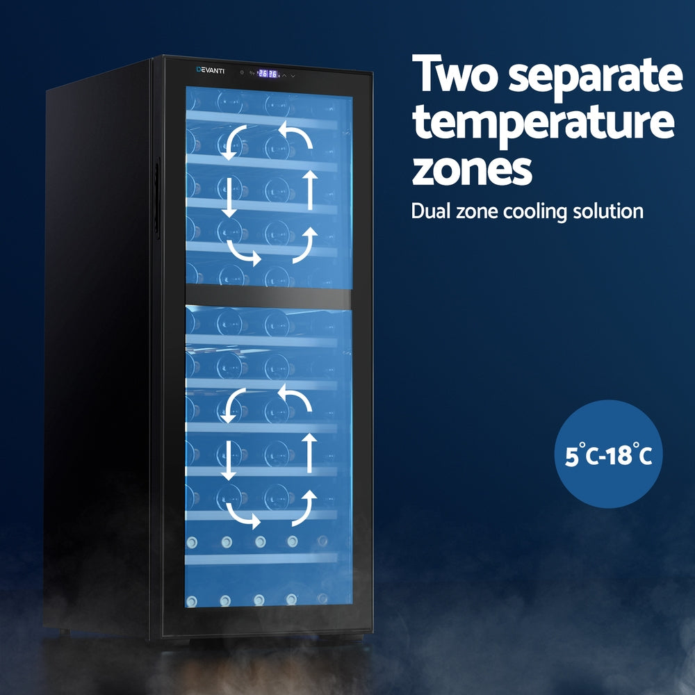 NNEDSZ Wine Cooler Fridge Compressor Dual Zone 80 Bottles-3