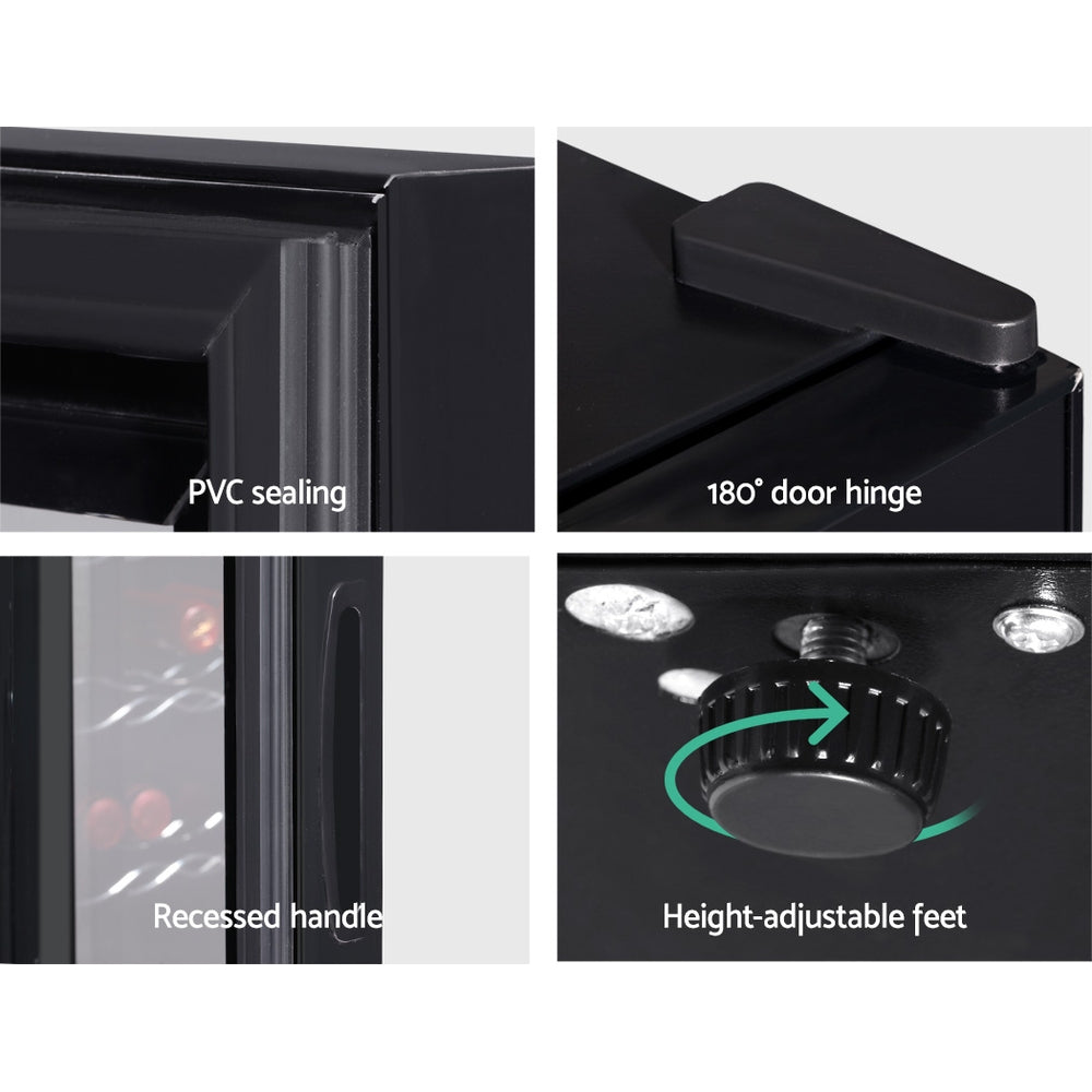 NNEDSZ Wine Cooler 28 Bottles Glass Door Beverage Cooler Thermoelectric Fridge Black-3