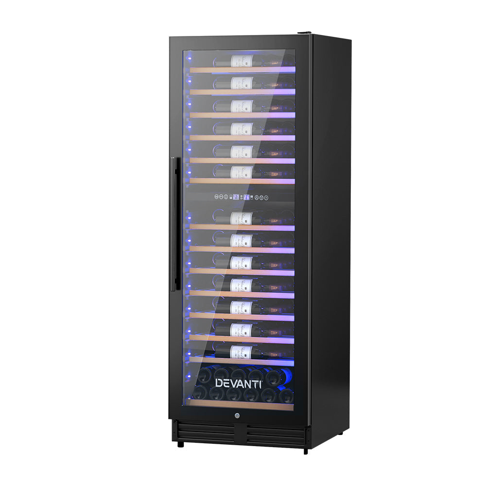NNEDSZ Wine Cooler Fridge Dual Zone 128 Bottles-0