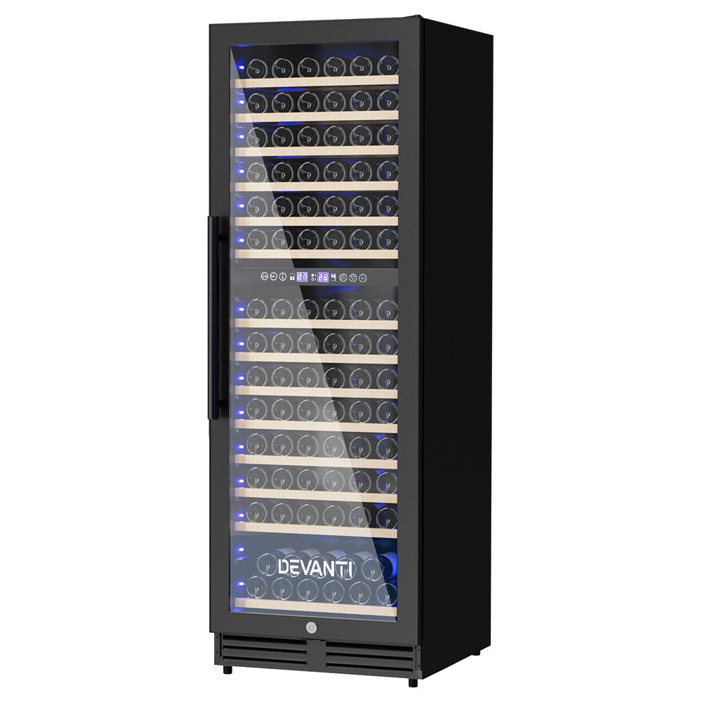NNEDSZ Devanti Wine Fridge Cooler Dual Zone 154 Bottles-0