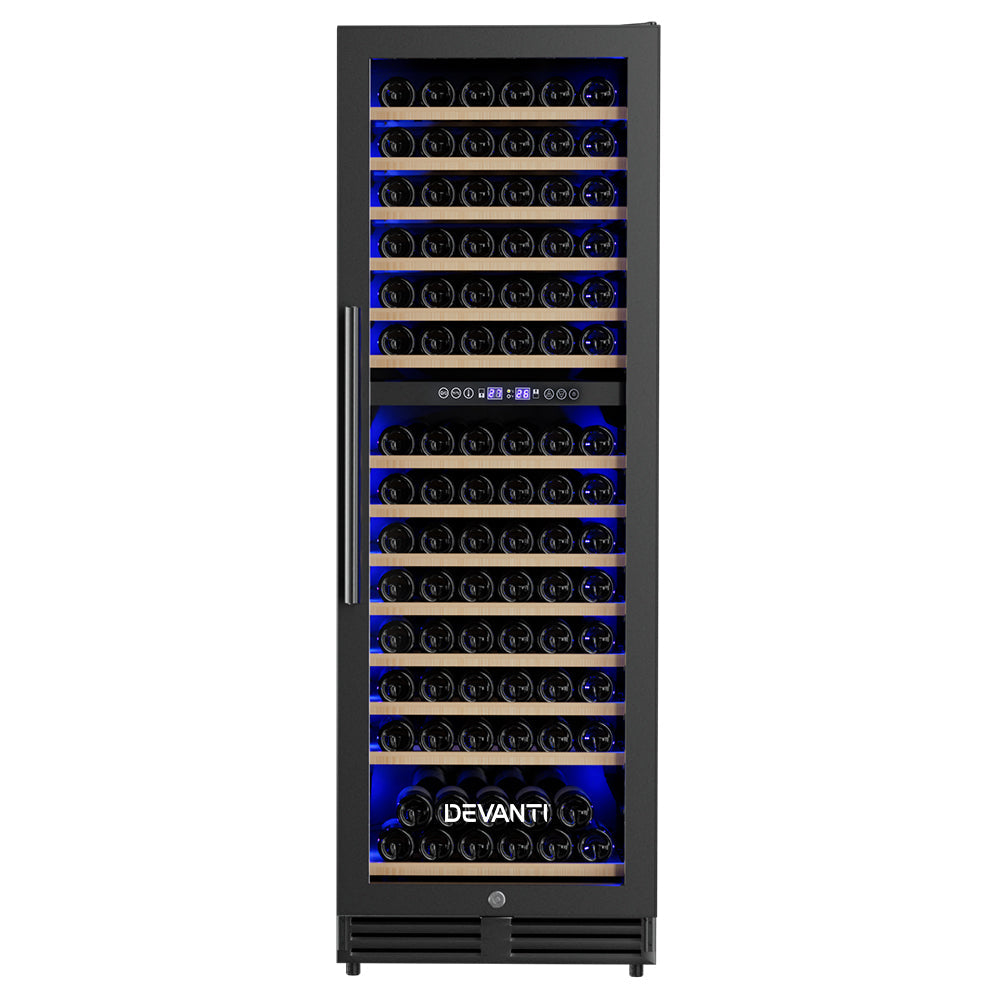 NNEDSZ Devanti Wine Fridge Cooler Dual Zone 154 Bottles-1