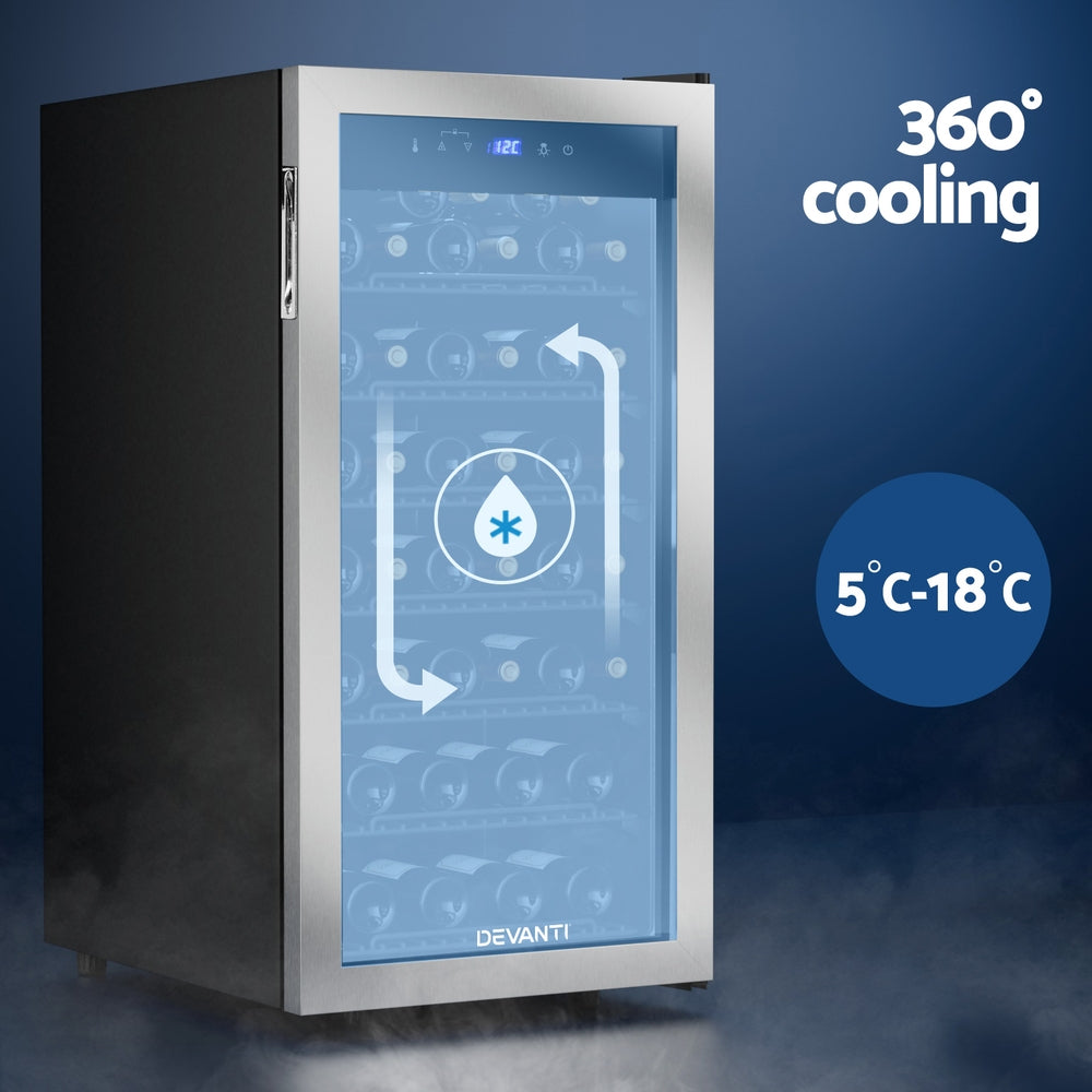 NNEDSZ Devanti Wine Fridge Cooler 42 Bottles-3