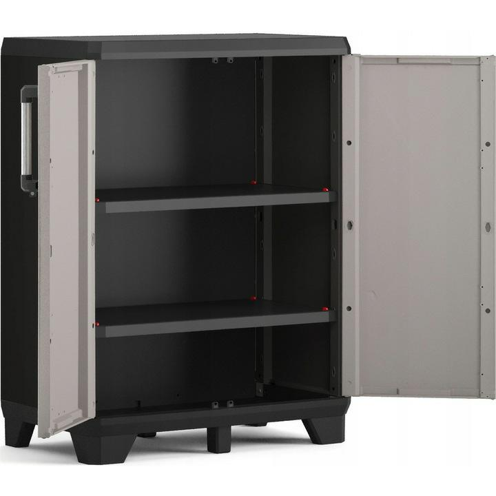 Keter Pro fekete és szürke alacsony tárolószekrény (249837)-0