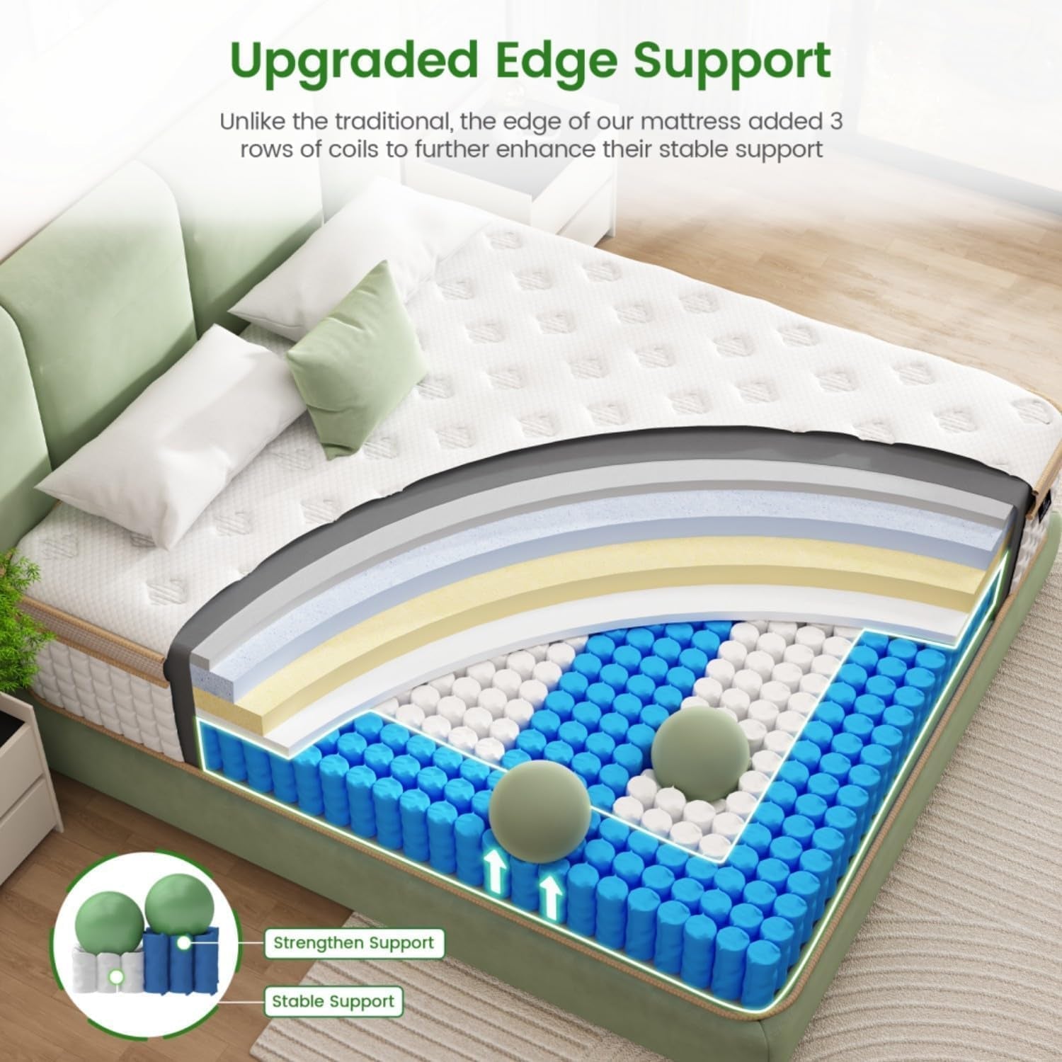 Twin Hybrid Mattress 12 Inch GelMemoryFoam Comfort-2