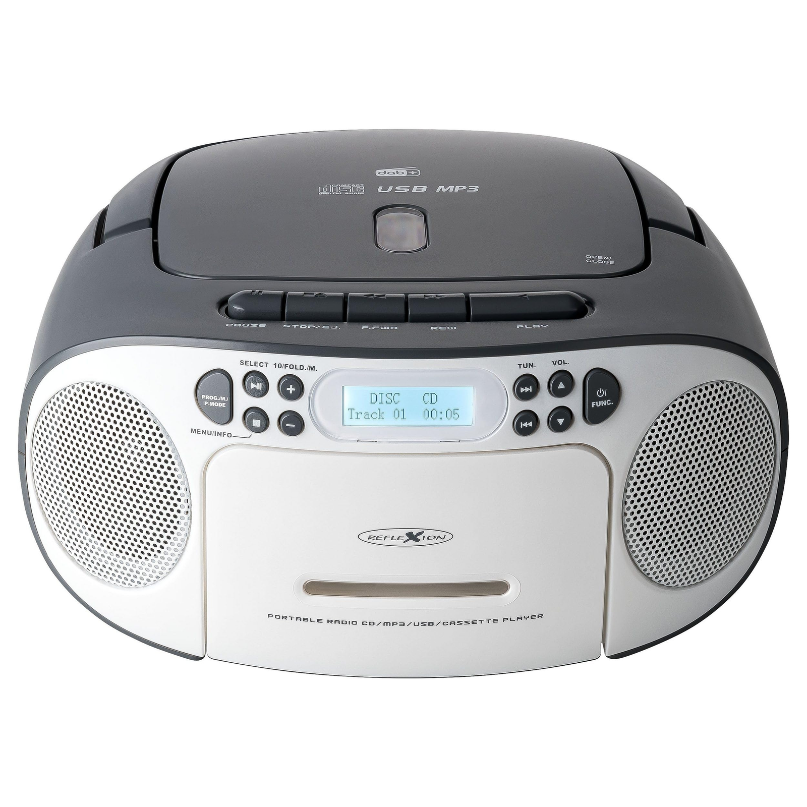 Reflexion Boombox CD-s rádió - Fehér/Kék (RCR2260DAB/BL)-0
